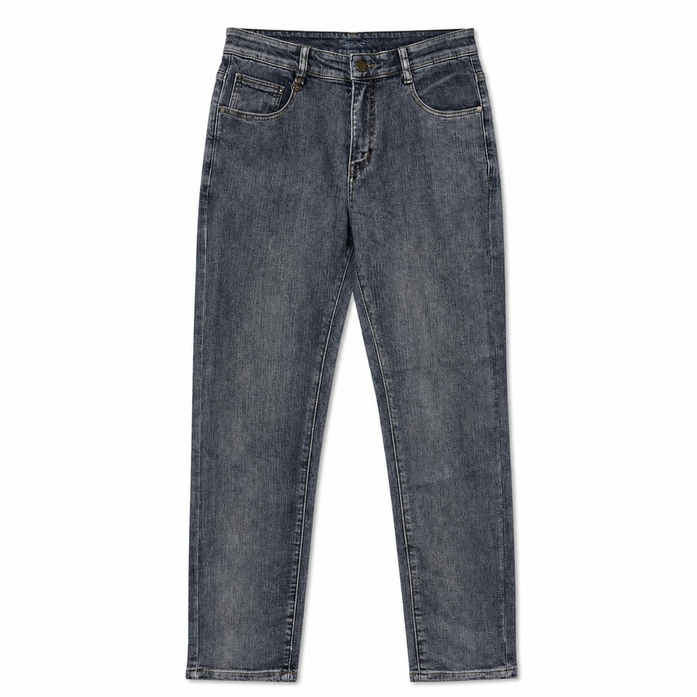 Dark Gray Washed Straight Leg Five Pocket Jeans – Bild 2