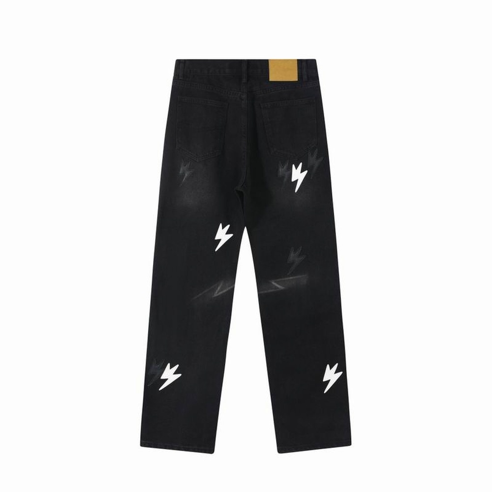 Black Washed White Lightning Straight Leg Jeans – Bild 3