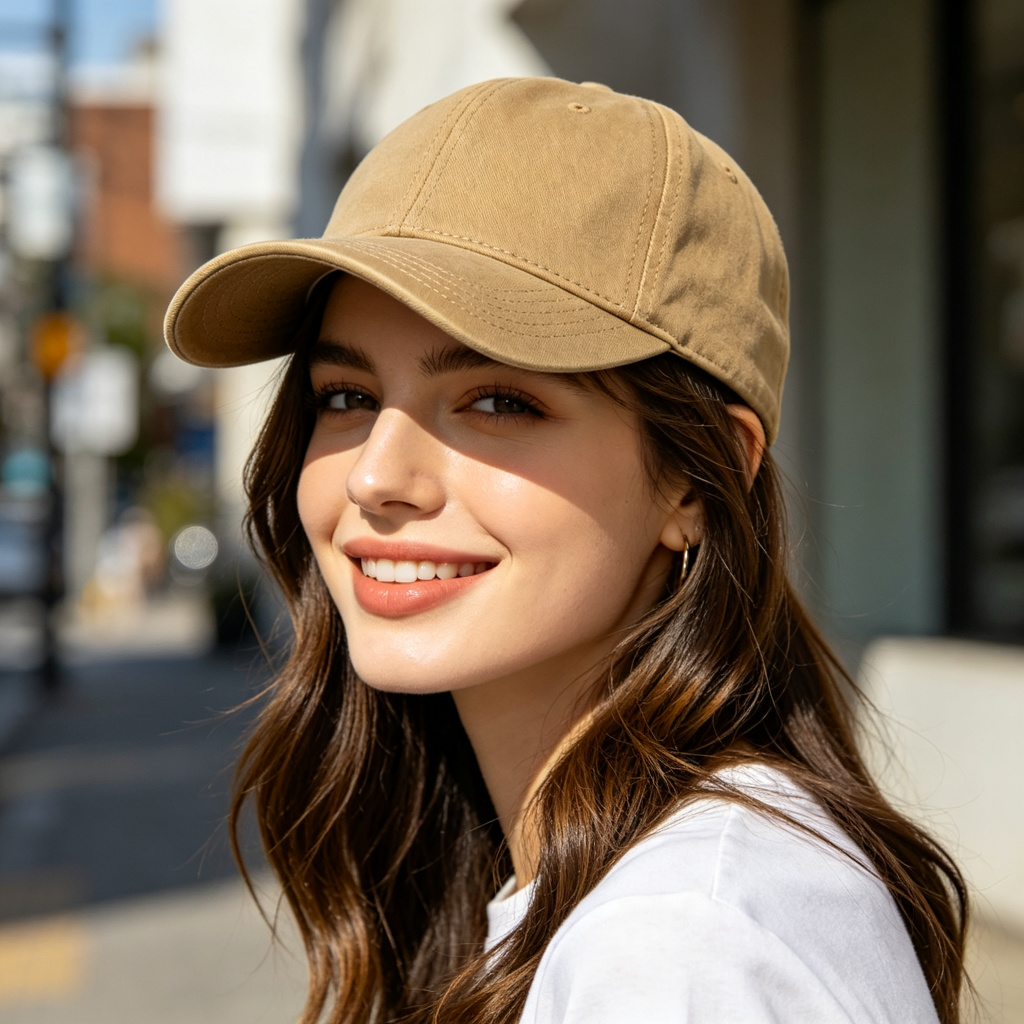 Khaki Washed Baseball Cap – Bild 3