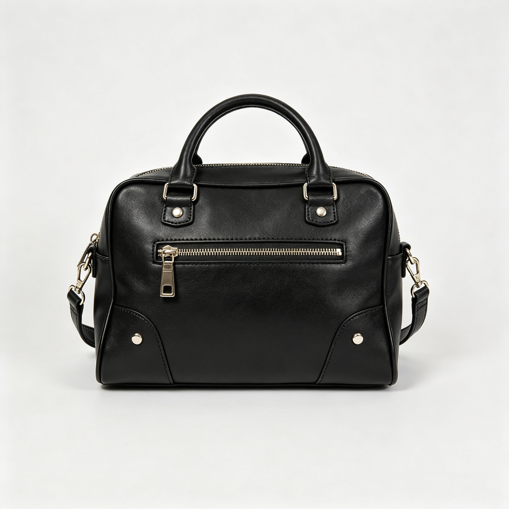 Black Leather Motorcycle Bag – Bild 2