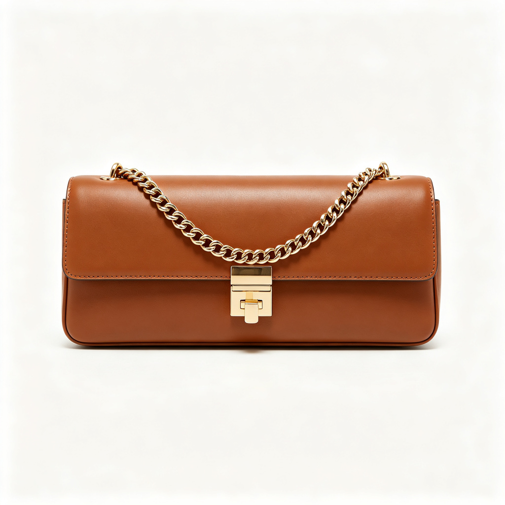 Brown Leather Baguette Bag – Bild 2