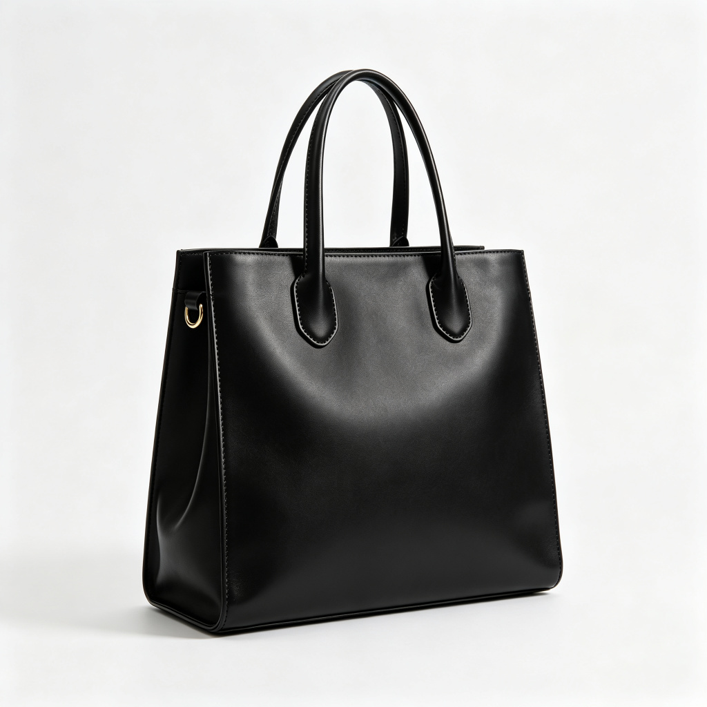 Black Leather Tote Bag