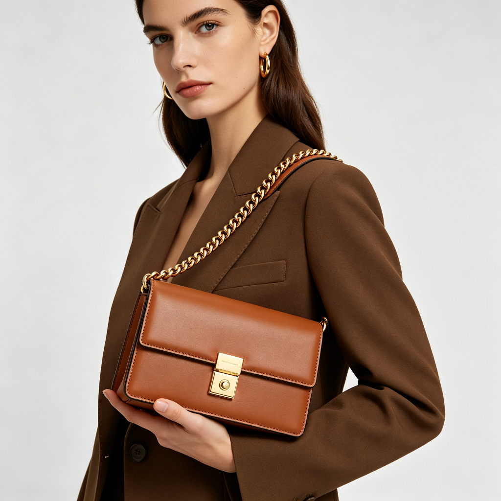Brown Leather Shoulder Bag – Bild 3