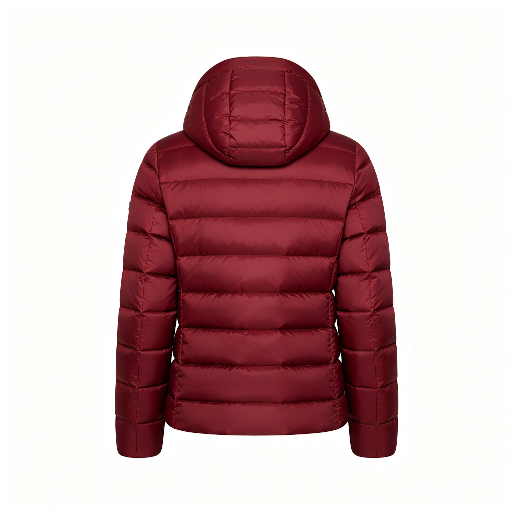 Burgundy Hooded Down Jacket – Bild 3