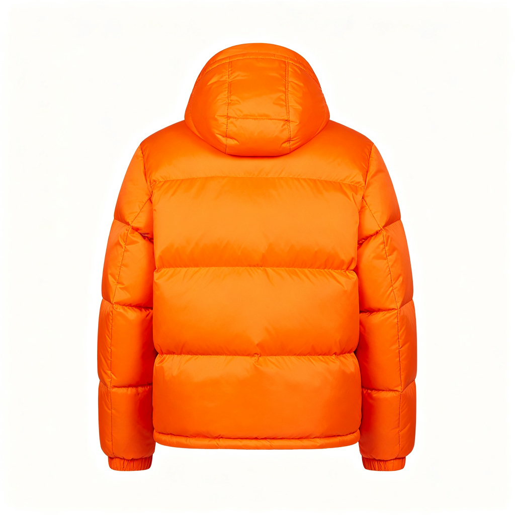 Orange Hooded Down Jacket – Bild 3