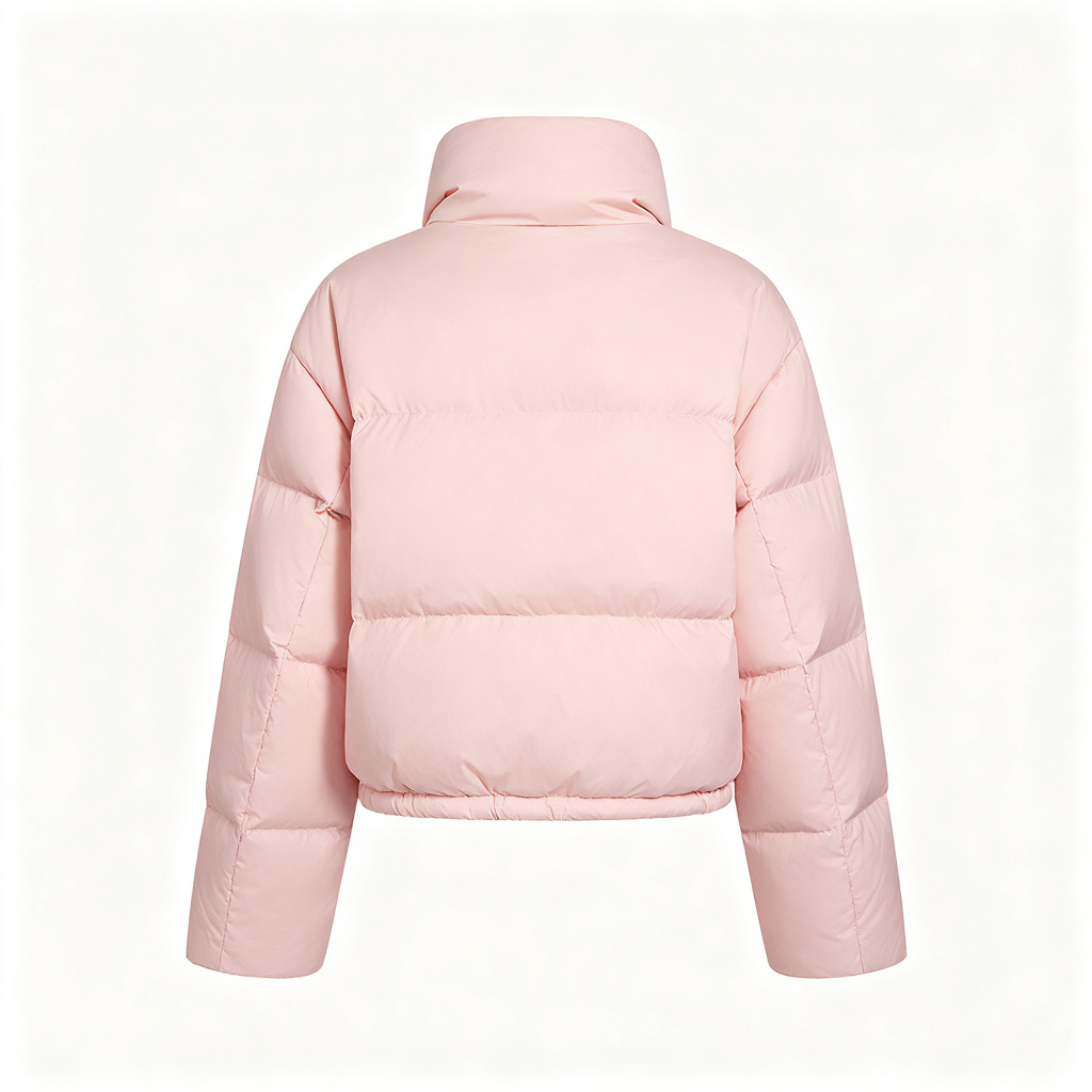 Pink Cropped Down Jacket – Bild 3