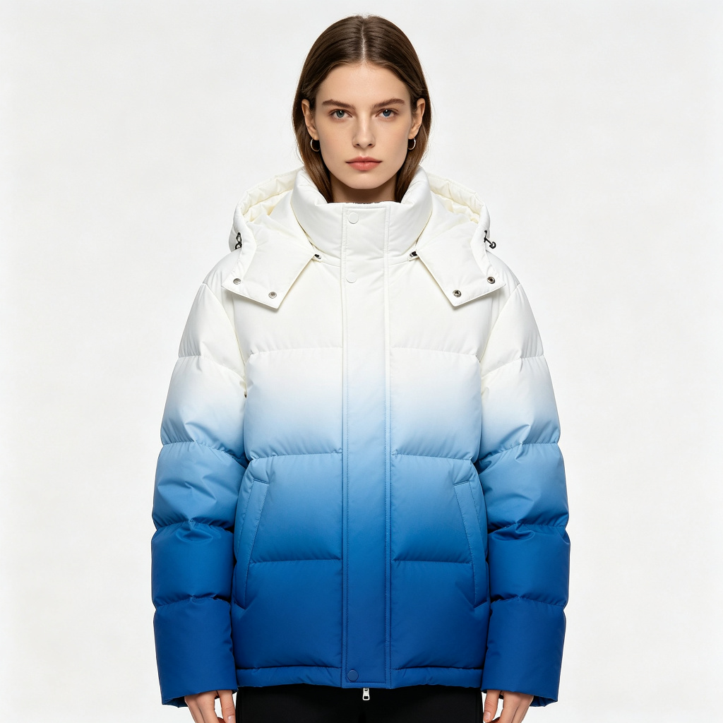 Blue Gradient Down Jacket – Bild 4