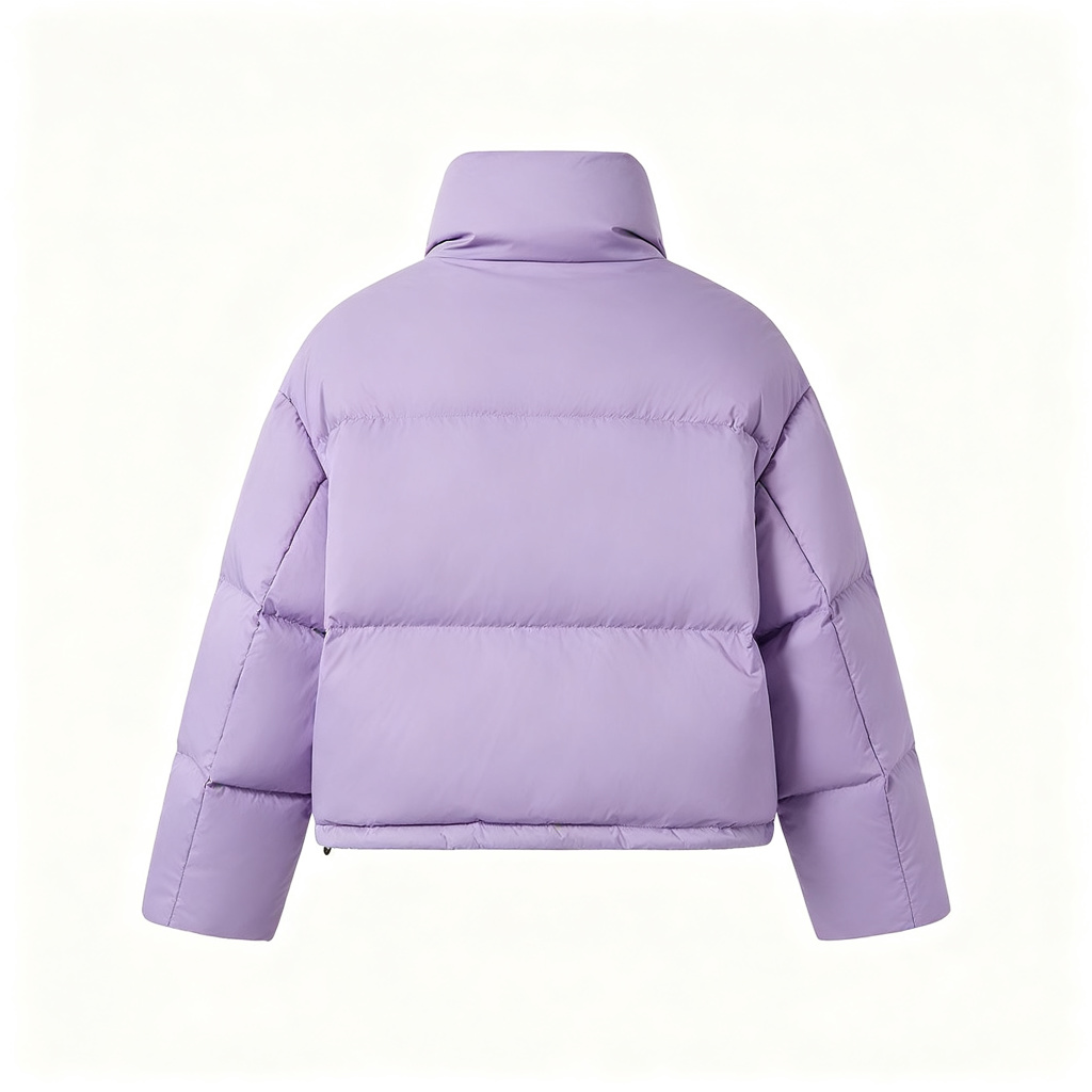 Purple Cropped Down Jacket – Bild 3