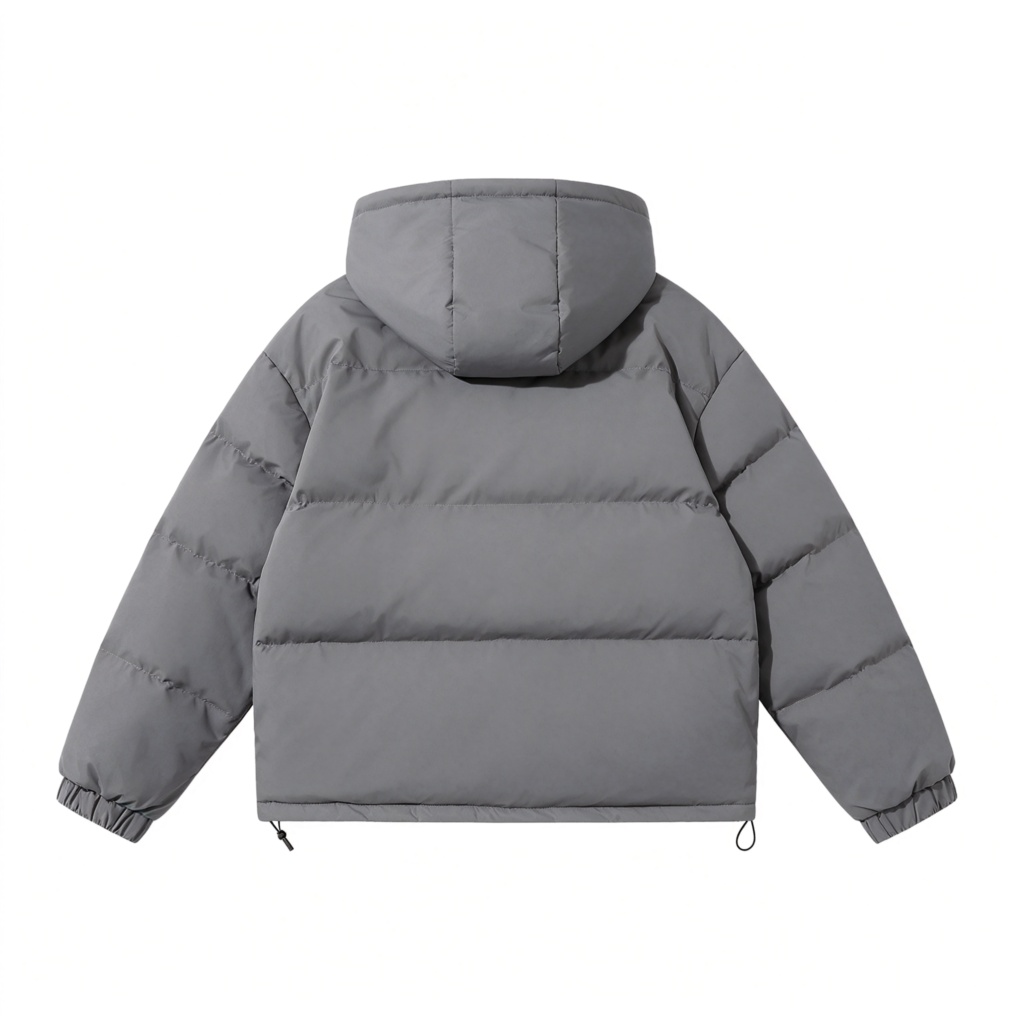 Gray Hooded Down Jacket – Bild 3