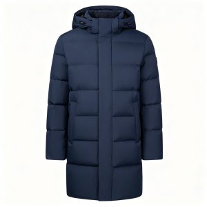 Dark Blue Mid Length Down Jacket