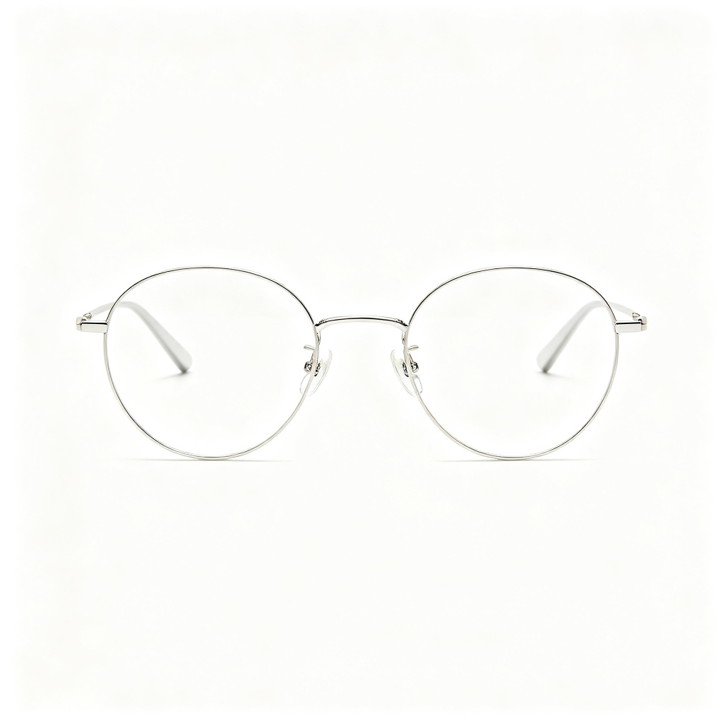 Silver Metal Round Optical Glasses – Bild 2