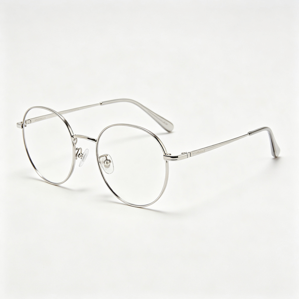Silver Metal Round Optical Glasses – Bild 3