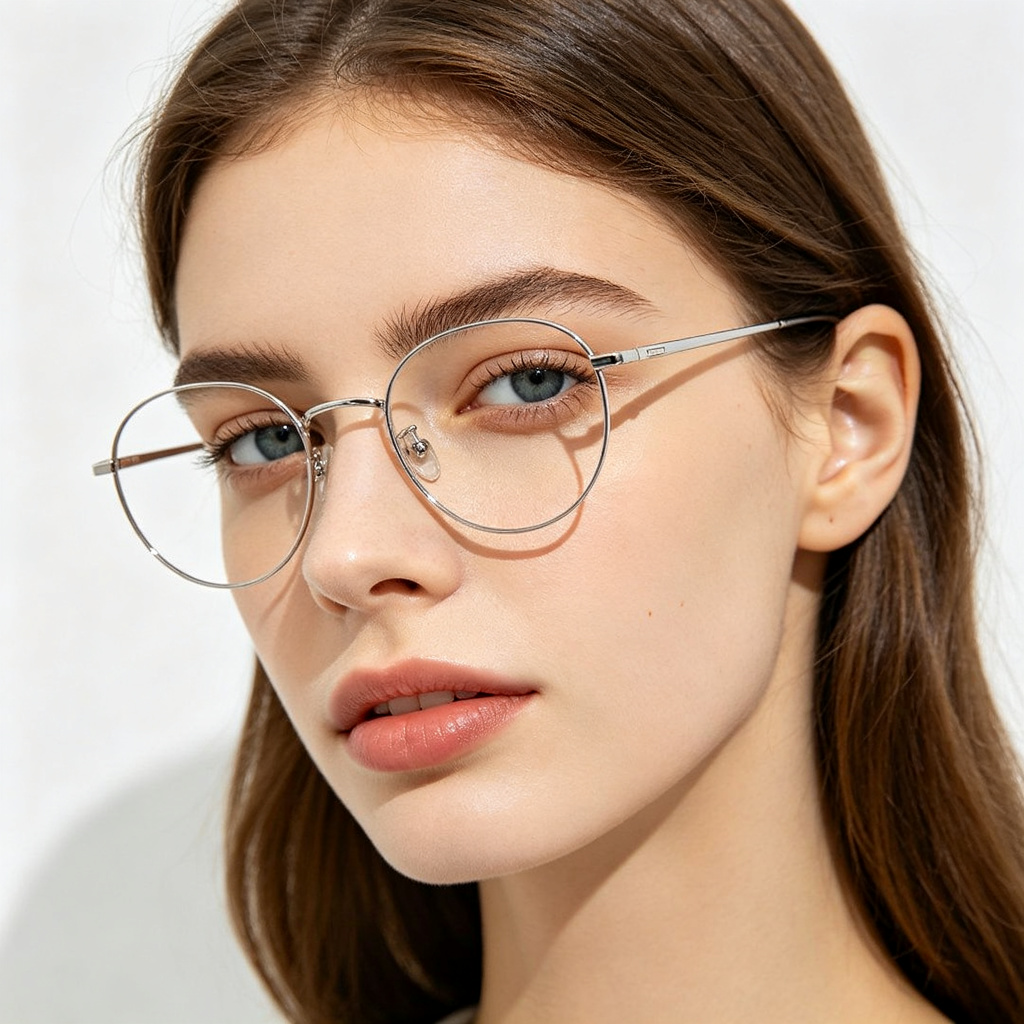 Silver Metal Round Optical Glasses – Bild 5