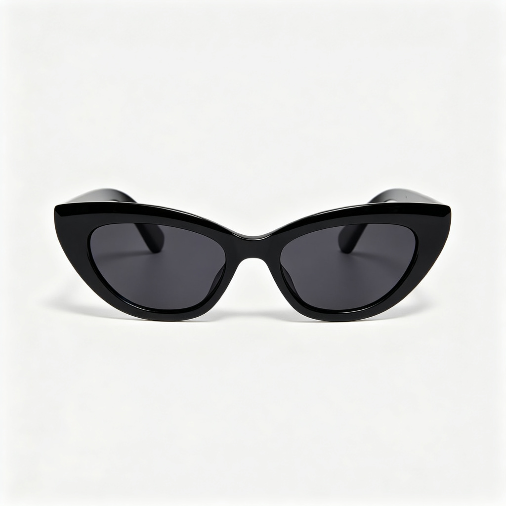 Black Oversized Cat Eye Sunglasses – Bild 2