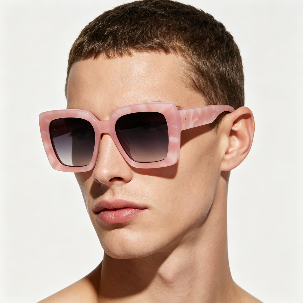 Pink Square Frame Sunglasses – Bild 5