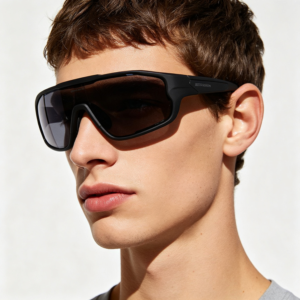Black Sports Wrap Sunglasses – Bild 5