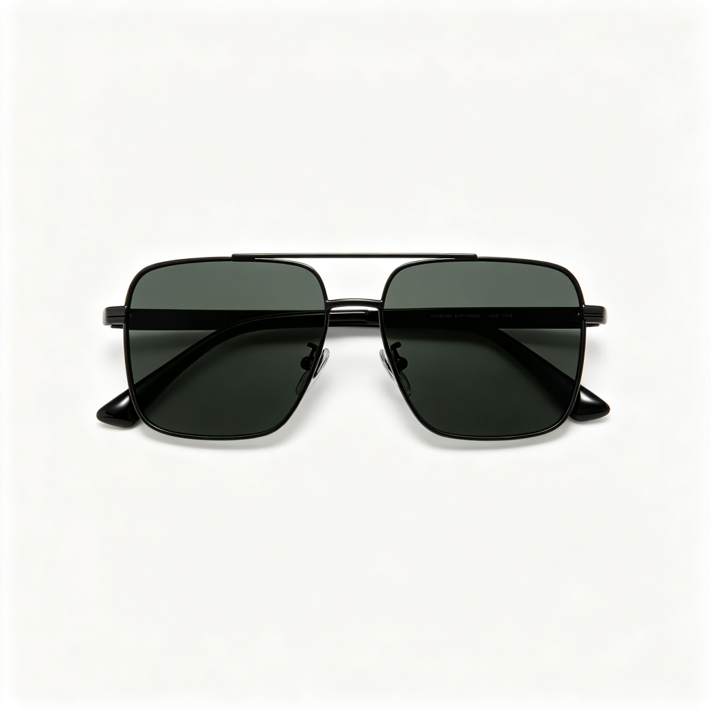 Black Metal Square Frame UV400 Sunglasses – Bild 2