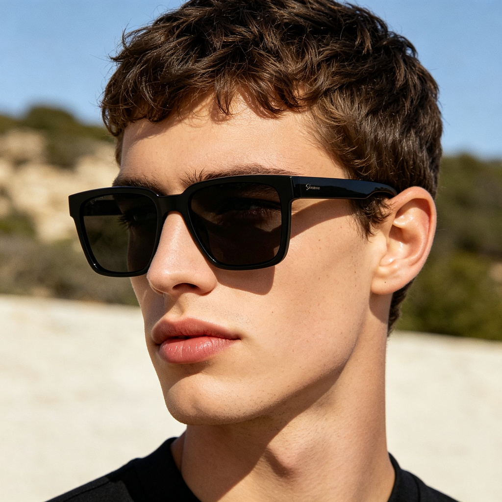 Black Square Polarized Sunglasses – Bild 4