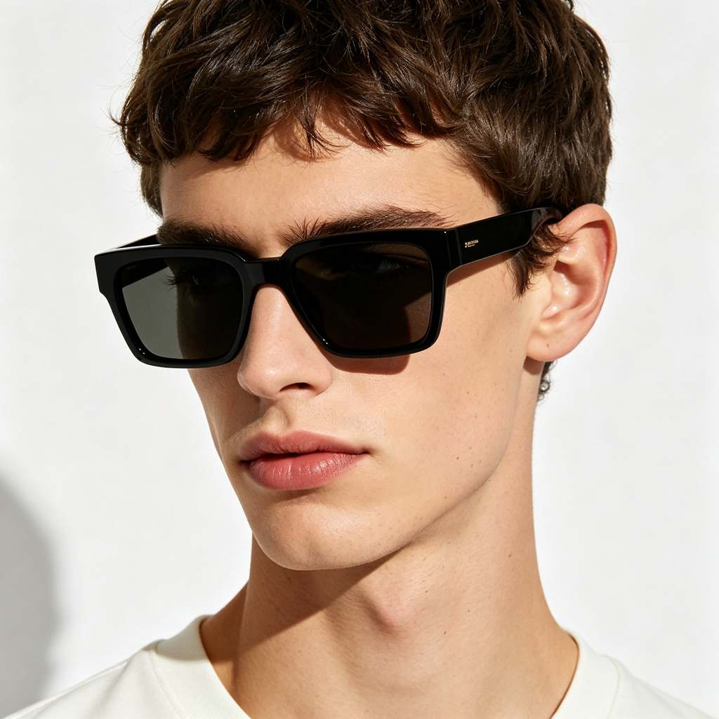 Black Square Polarized Sunglasses – Bild 5