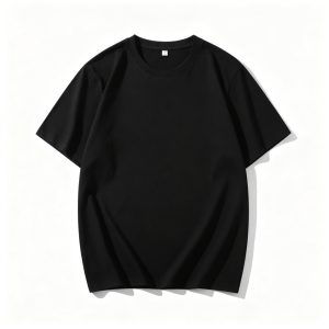 Black Cotton Crew Neck Short Sleeve T Shirt