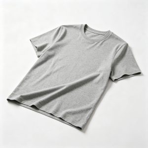 Gray Cotton Crew Neck Short Sleeve T Shirt