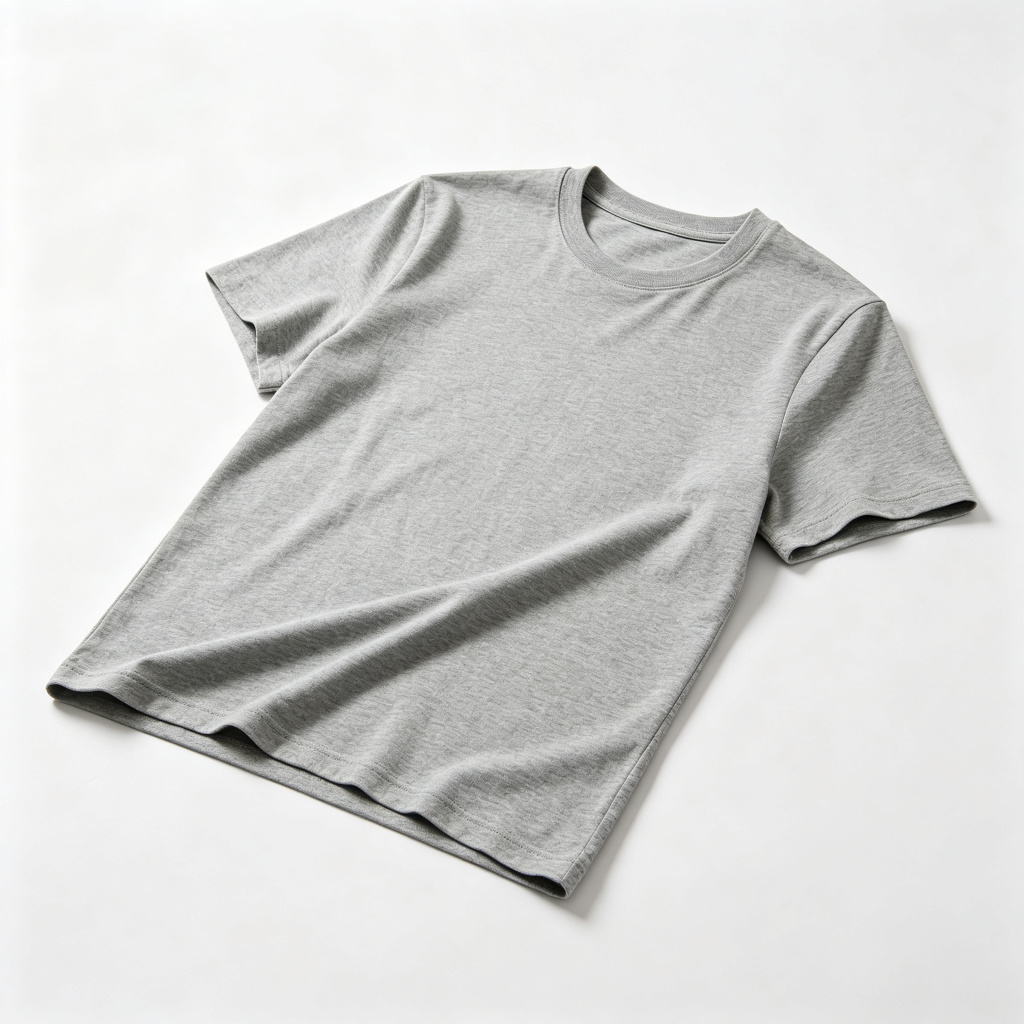 Gray Cotton Crew Neck Short Sleeve T Shirt