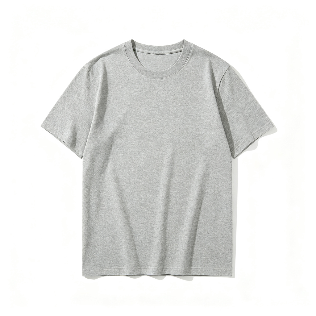 Gray Cotton Crew Neck Short Sleeve T Shirt – Bild 2