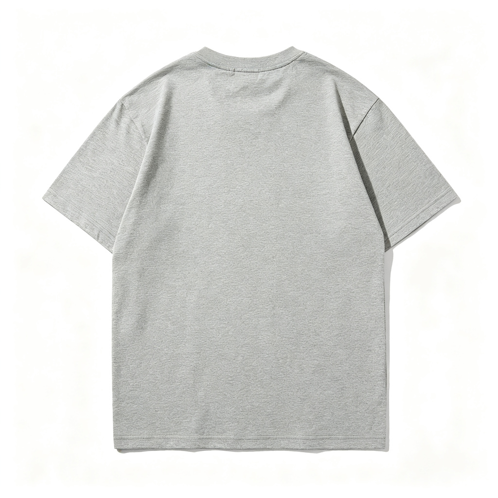 Gray Cotton Crew Neck Short Sleeve T Shirt – Bild 3