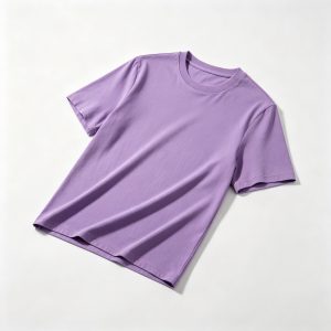Purple Cotton Crew Neck Short Sleeve T Shirt
