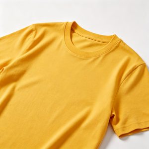 Yellow Cotton Crew Neck Short Sleeve T Shirt