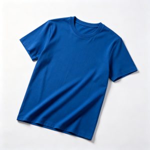 Royal Blue Cotton Crew Neck Short Sleeve T Shirt