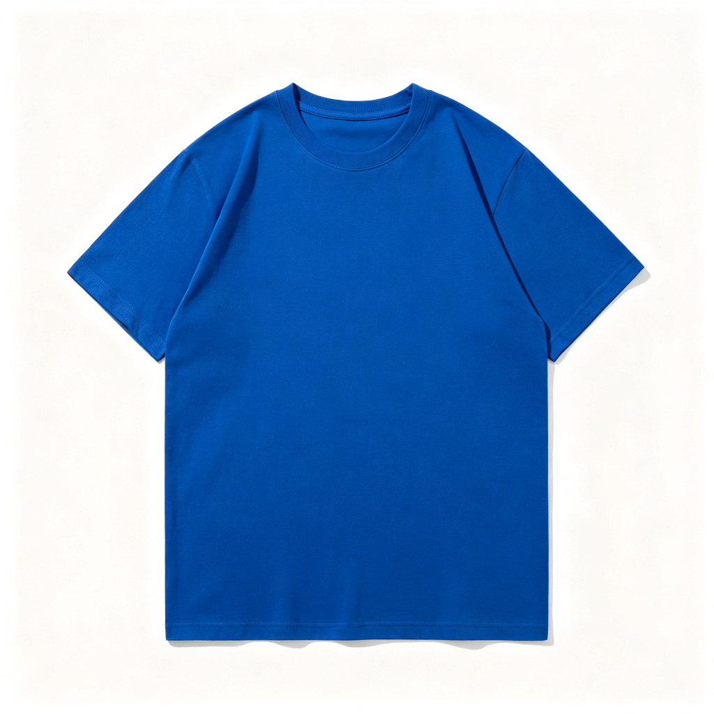 Royal Blue Cotton Crew Neck Short Sleeve T Shirt – Bild 2
