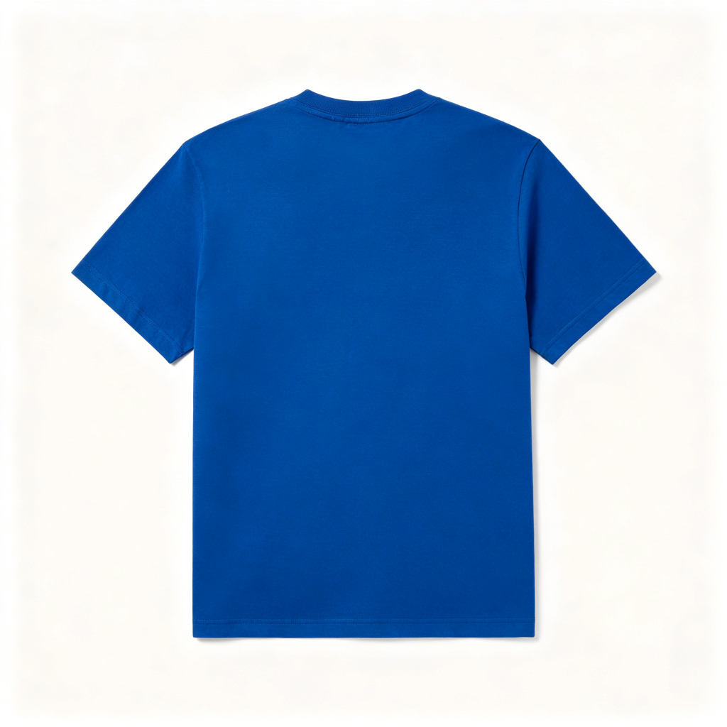 Royal Blue Cotton Crew Neck Short Sleeve T Shirt – Bild 3