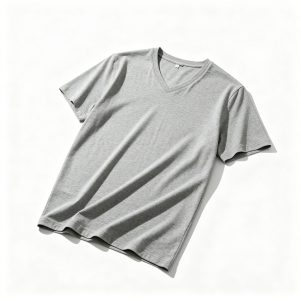 Gray V Neck Short Sleeve T Shirt