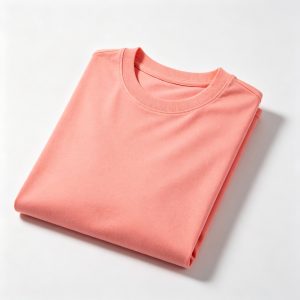 Coral Pink Crew Neck Short Sleeve T Shirt