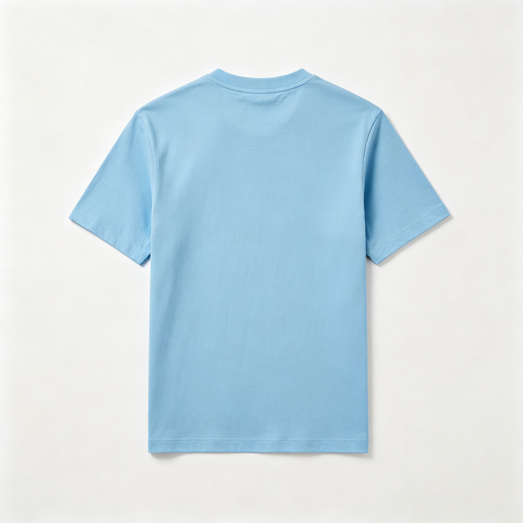 Sky Blue Crew Neck Short Sleeve T Shirt – Bild 3