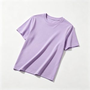 Lavender Crew Neck Short Sleeve T Shirt