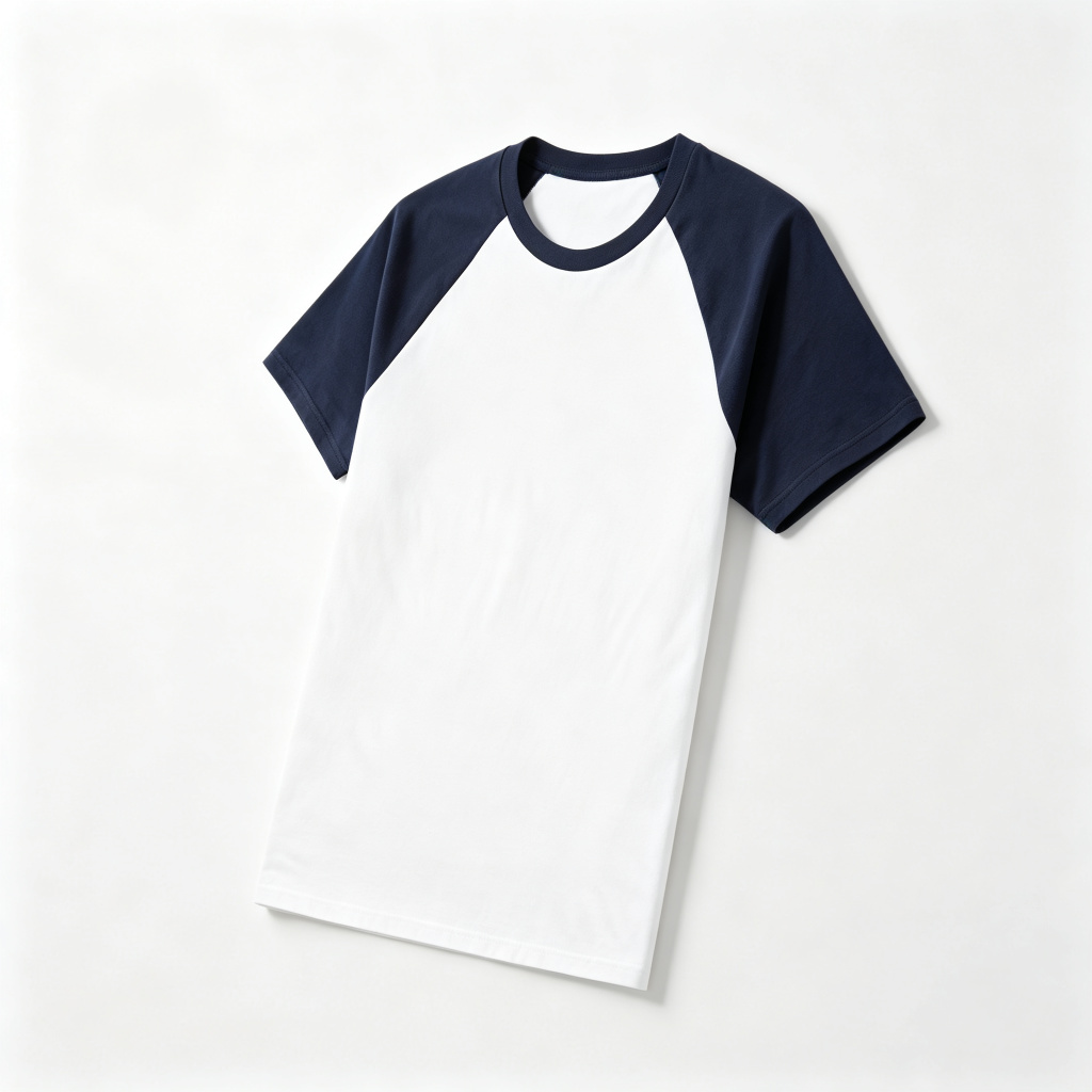 Navy Raglan Sleeve Crew Neck Short Sleeve T Shirt