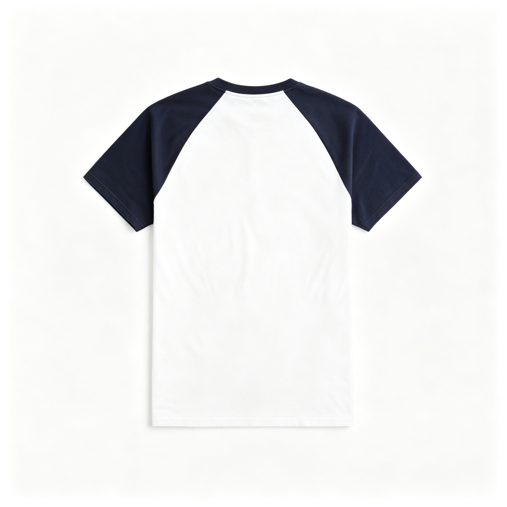 Navy Raglan Sleeve Crew Neck Short Sleeve T Shirt – Bild 3