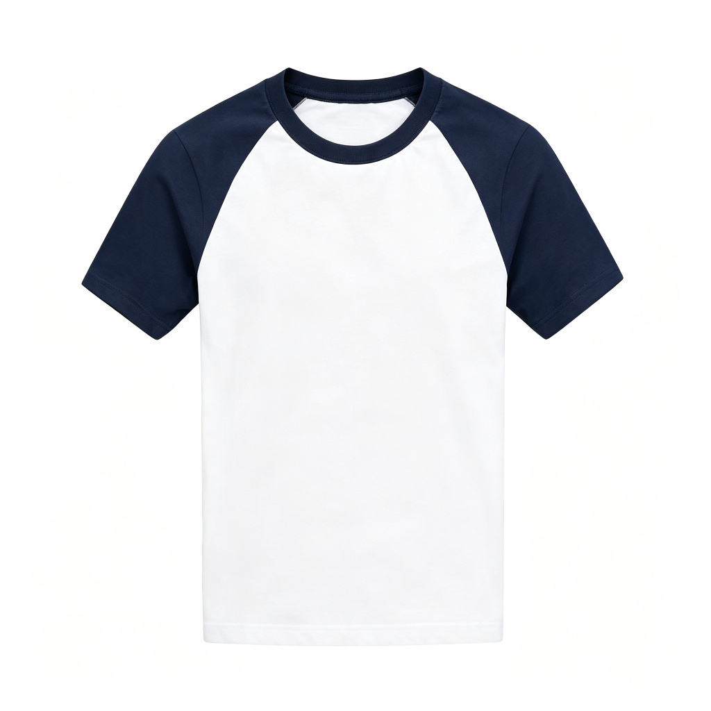 Navy Raglan Sleeve Deer Logo T Shirt – Bild 2