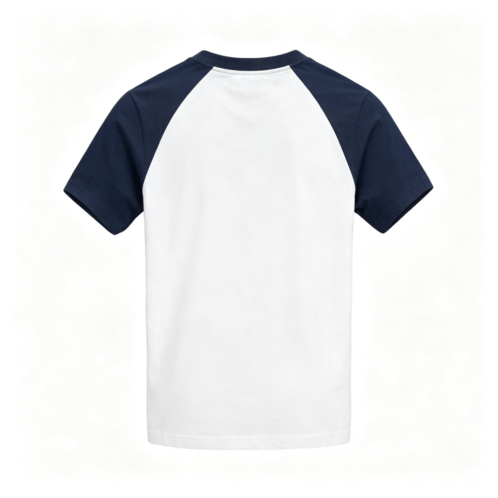 Navy Raglan Sleeve Deer Logo T Shirt – Bild 3