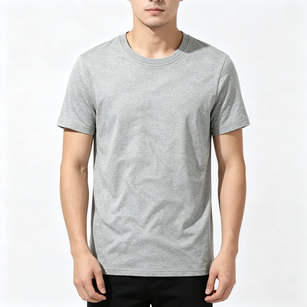Heather Gray Crew Neck Short Sleeve T Shirt – Bild 4