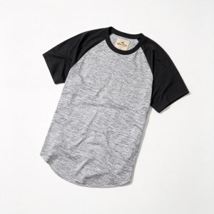 Heather Gray Black Raglan Sleeve T Shirt