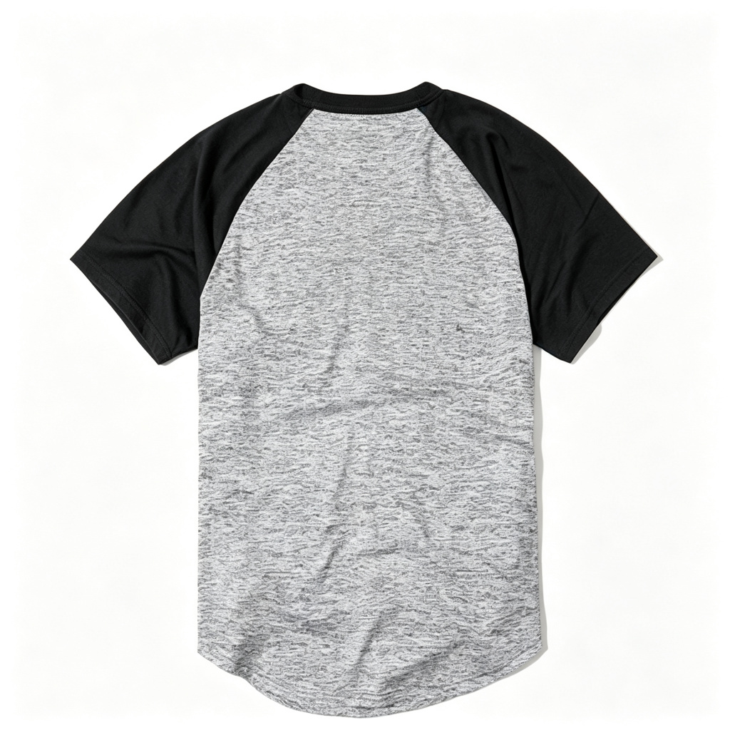 Heather Gray Black Raglan Sleeve T Shirt – Bild 3