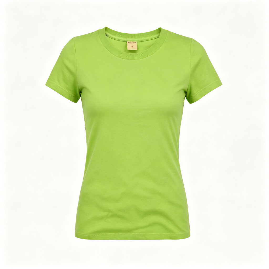 Apple Green Womens Crew Neck T Shirt – Bild 2