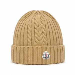 Camel Cable Knit Beanie