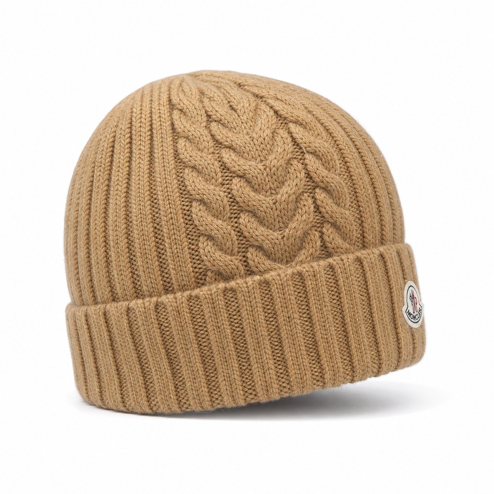 Camel Cable Knit Beanie – Bild 2