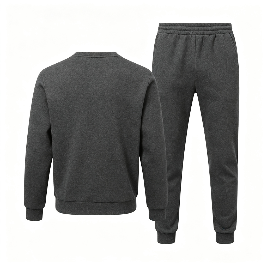 Dark Grey Crew Neck Sweatshirt & Sweatpants Set – Bild 3