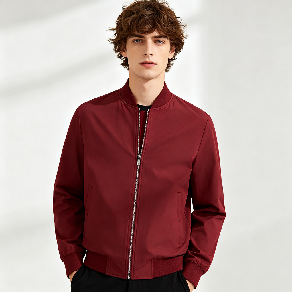 Burgundy Baseball Jacket – Bild 4
