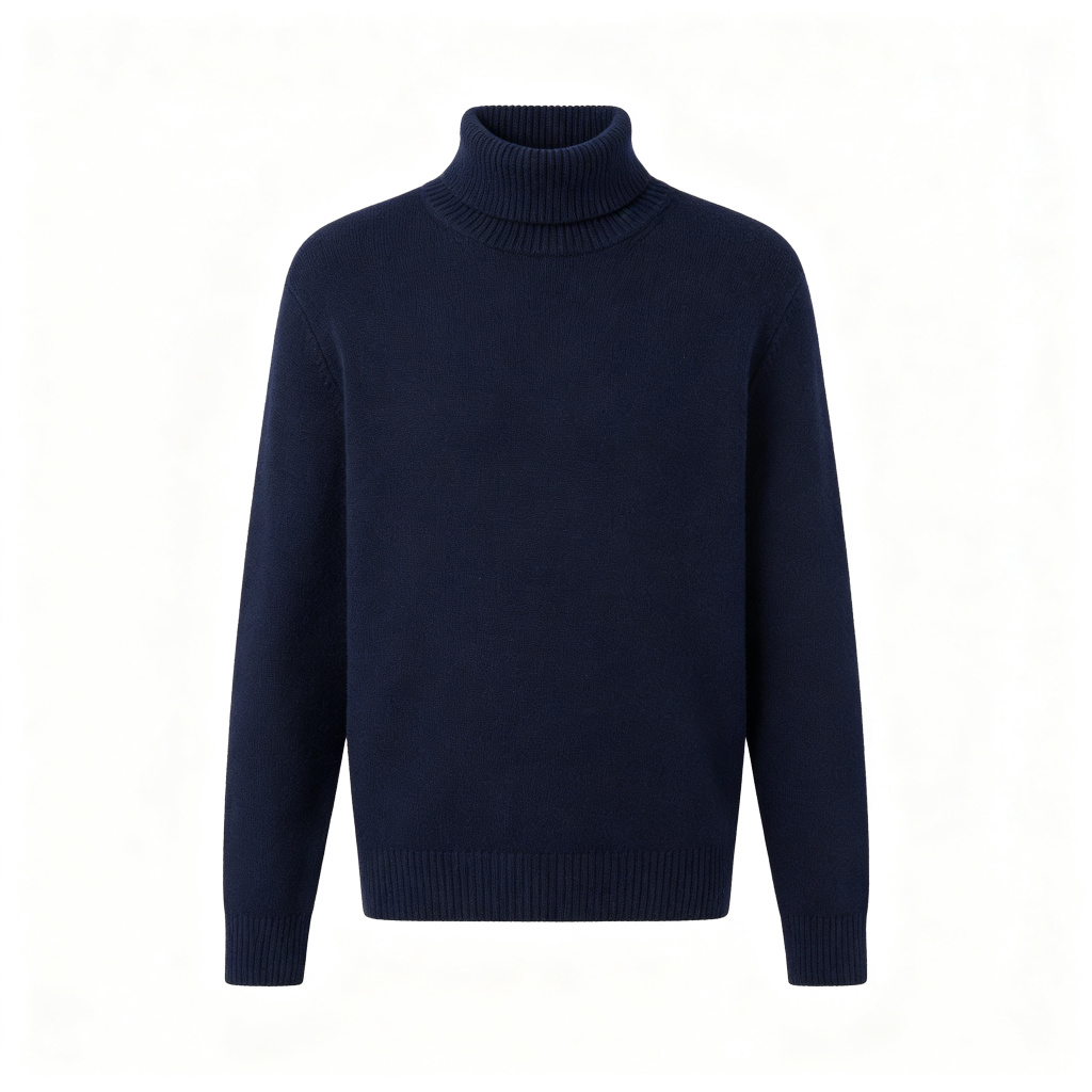 Navy Turtleneck Knit Sweater – Bild 2